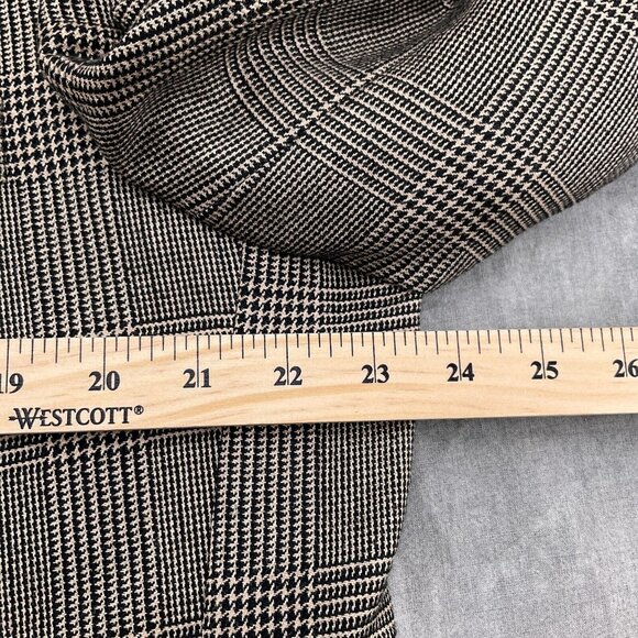 Jos A Bank Blazer Men 46L Black Tan Prince Edward Plaid Signature Silk Camelhair - Picture 5 of 13